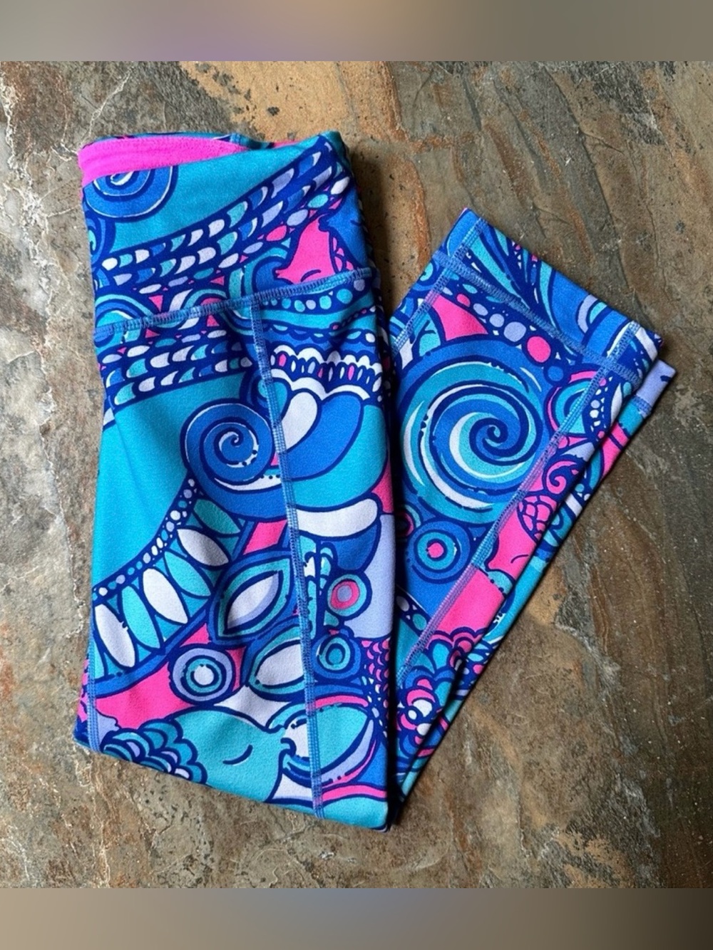 Lilly Pulitzer Luxletic Weekender Sea Jewels Maia Cropped Leggings Women's XS